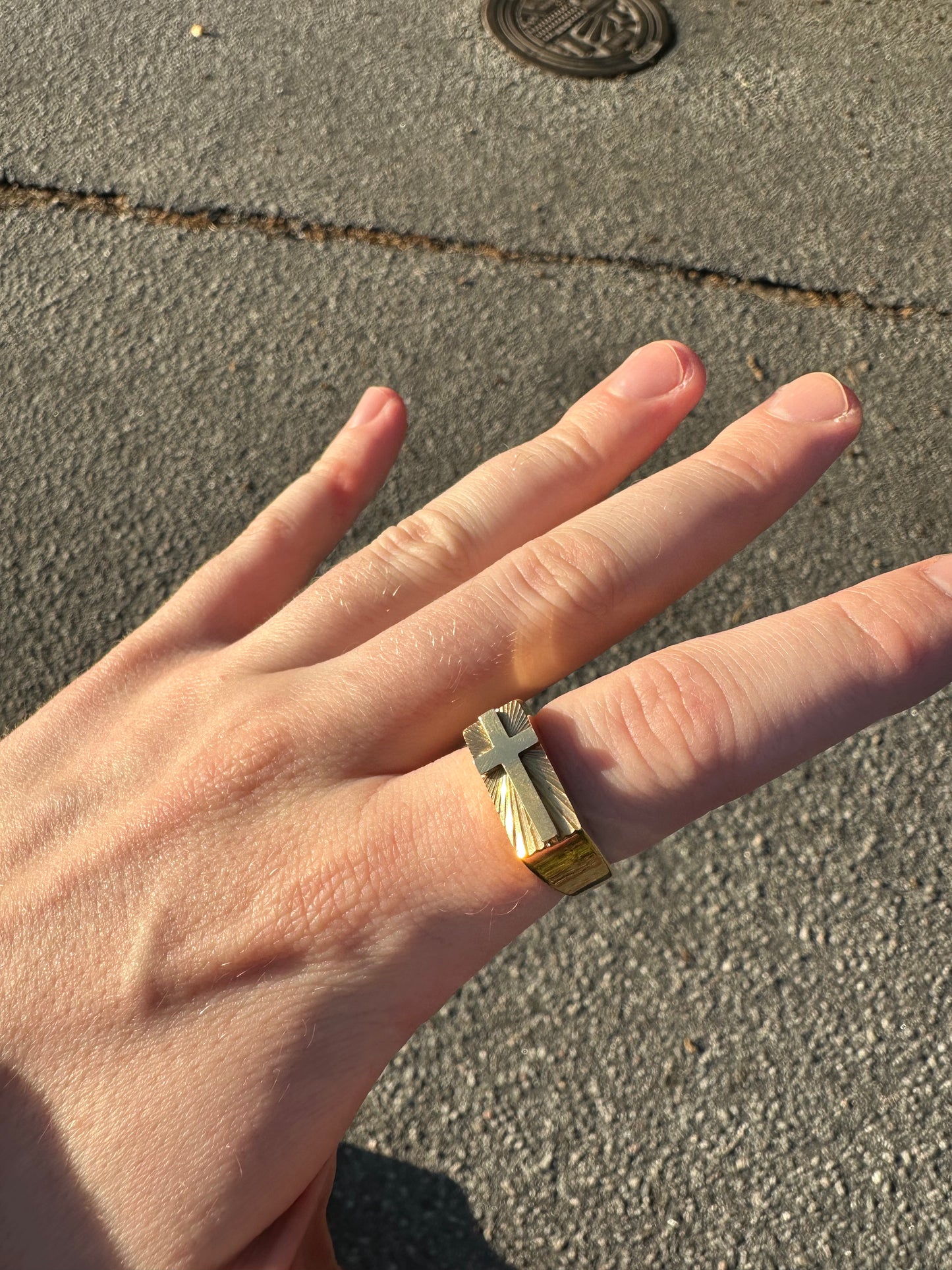 Chevalière Croix Ring