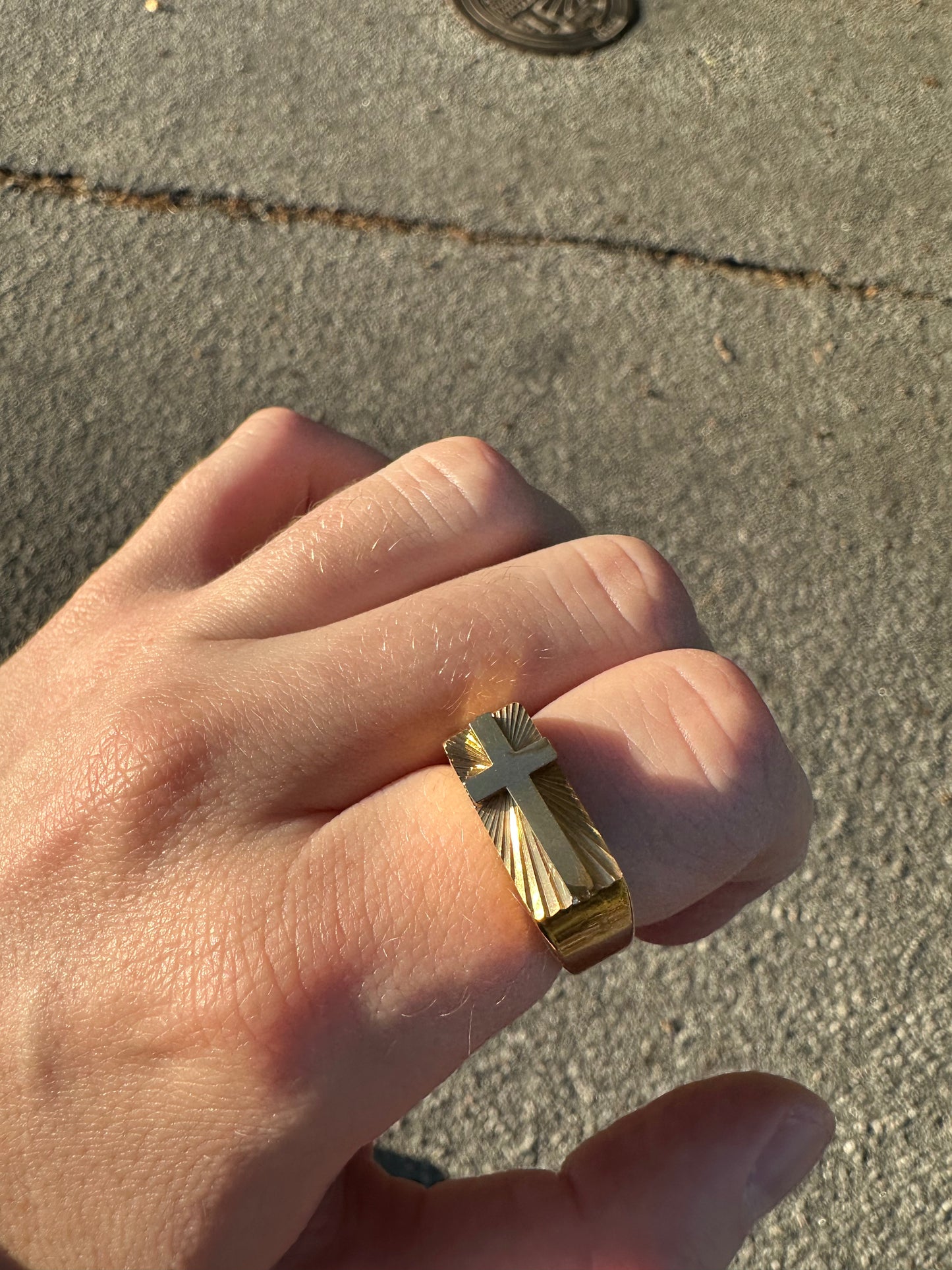 Chevalière Croix Ring