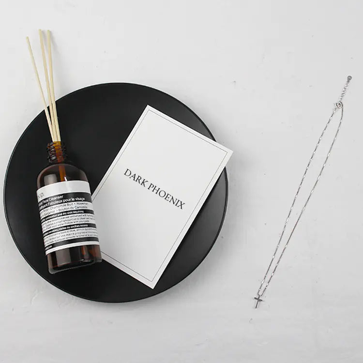 S925 Silver Minimalist Kors halsband