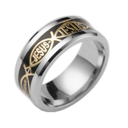 Ichthys Ring – Kristen Fisk Symbol Ring för Herr & Dam