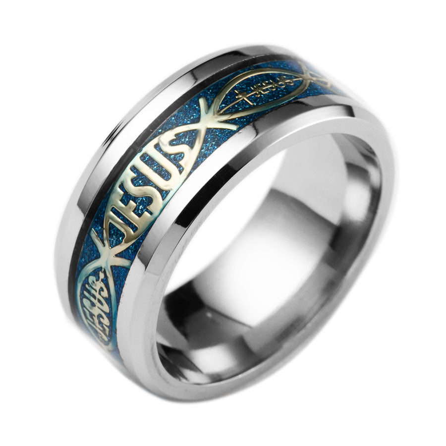 Ichthys Ring – Kristen Fisk Symbol Ring för Herr & Dam