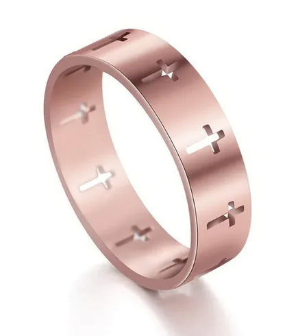 Hollow Cross Ring ✝️ – Modern Design med Östasiatiska Influencer