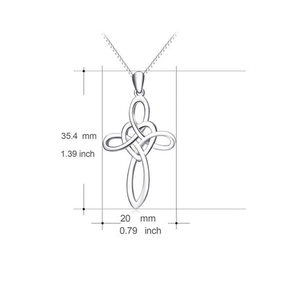 Hjärtformat Kors Halsband i 925 Silver – Kristet Smycke
