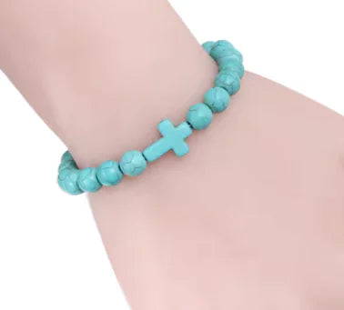 Stenarmband med Kors – Kristet Armband för Herr & Dam