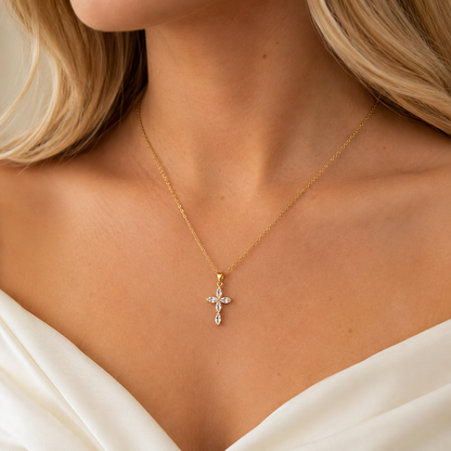 Blomkorset - Kristet Halsband för Kvinnor