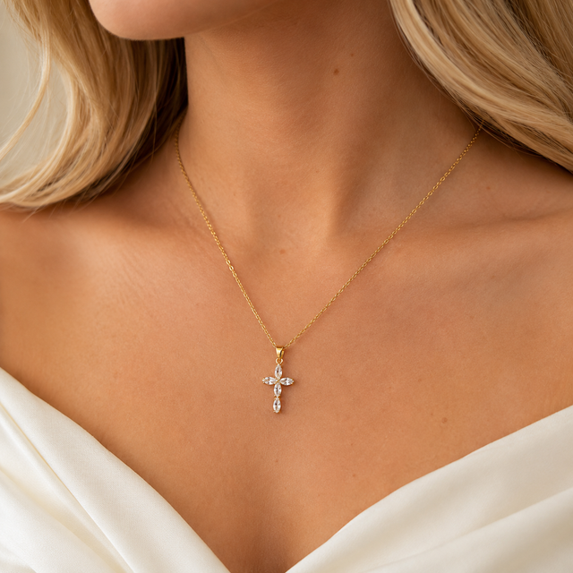 Blomkorset – Kristet Halsband för Dam
