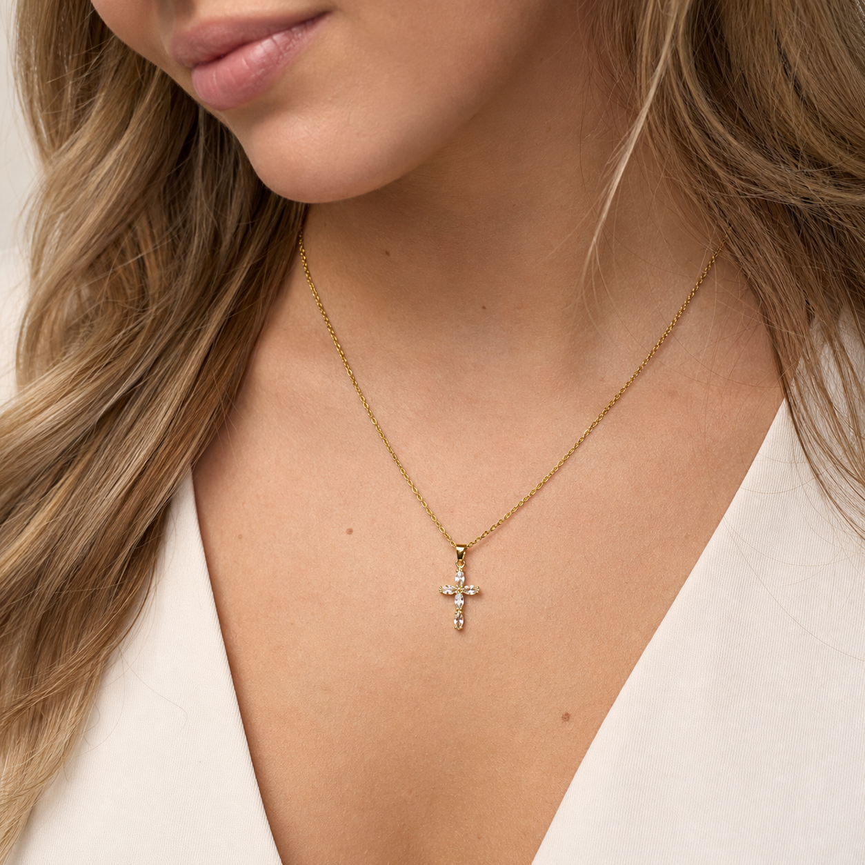 Blomkorset - Kristet Halsband för Kvinnor