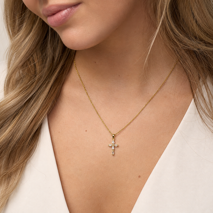 Blomkorset - Kristet Halsband för Kvinnor