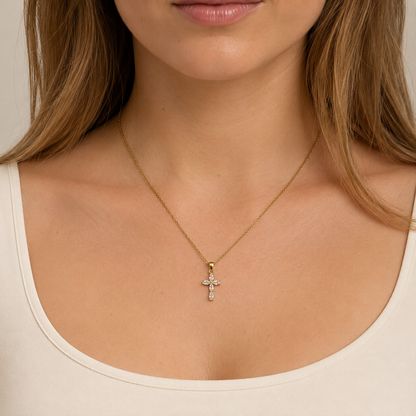 Blomkorset - Kristet Halsband för Kvinnor