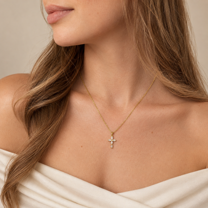 Blomkorset - Kristet Halsband för Kvinnor