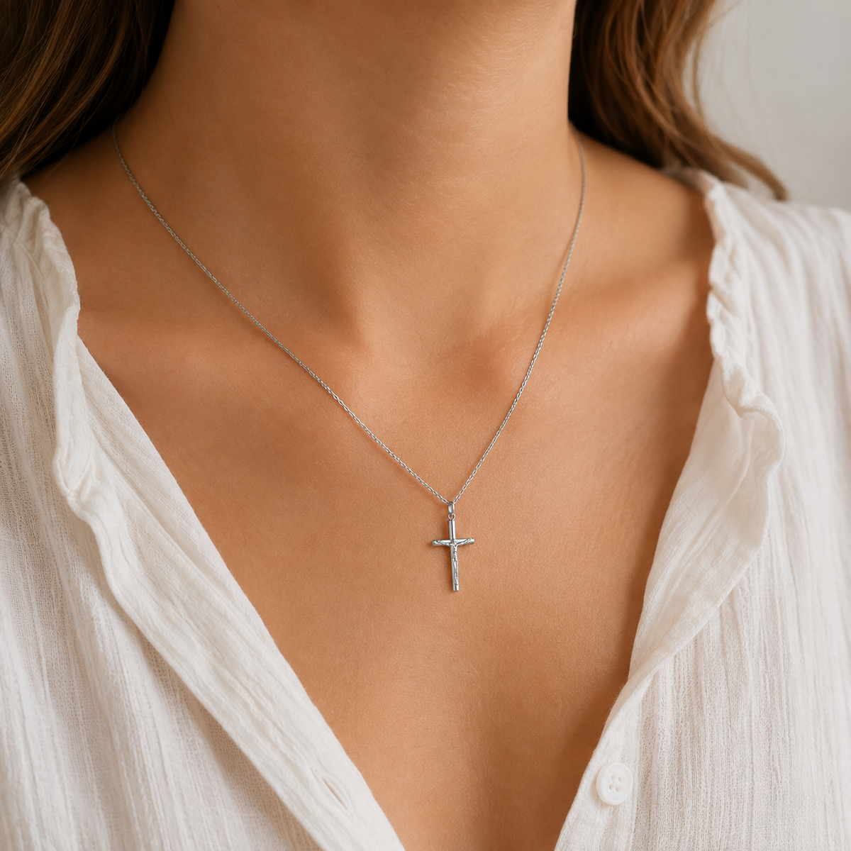 Lärjunge - Korshalsband i Sterling Silver