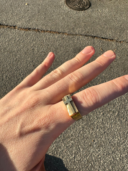 Chevalière Croix Ring