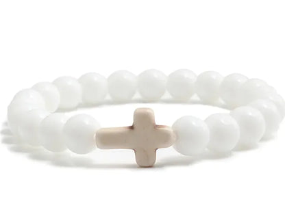 Stenarmband med Kors – Kristet Armband för Herr & Dam