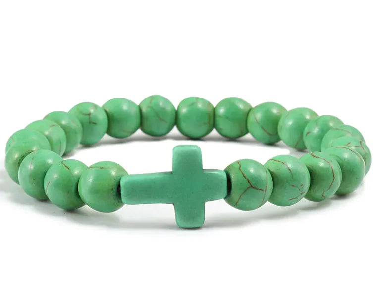 Stenarmband med Kors – Kristet Armband för Herr & Dam