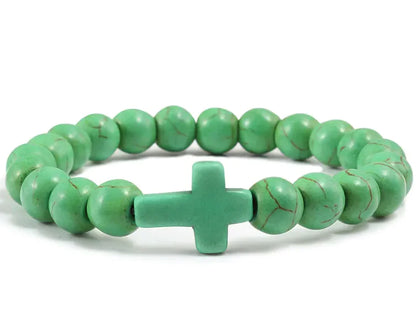 Stenarmband med Kors – Kristet Armband för Herr & Dam