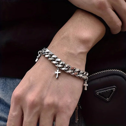 Pansarlänk Armband – Kors Armband för Herr & Dam