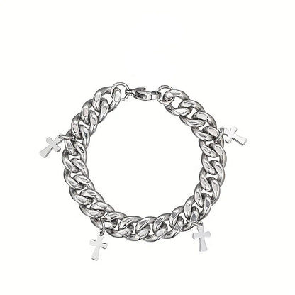Pansarlänk Armband – Kors Armband för Herr & Dam