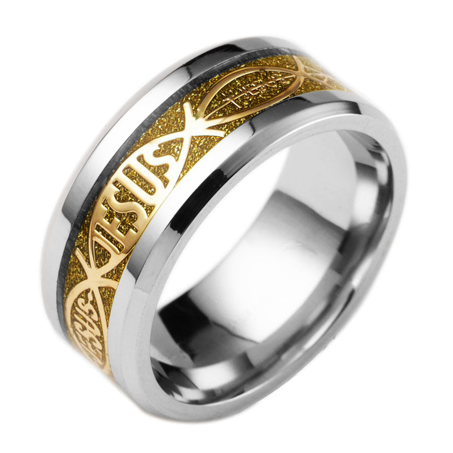 Ichthys Ring – Kristen Fisk Symbol Ring för Herr & Dam