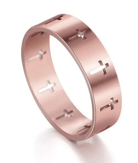 Hollow Cross Ring ✝️ – Modern Design med Östasiatiska Influencer