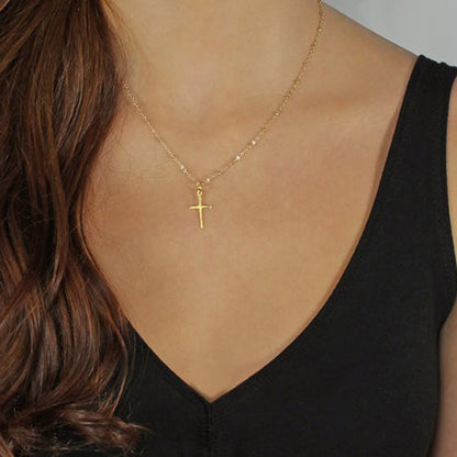 Minimalistiskt Kors Halsband – Kristet Halsband för Kvinnor