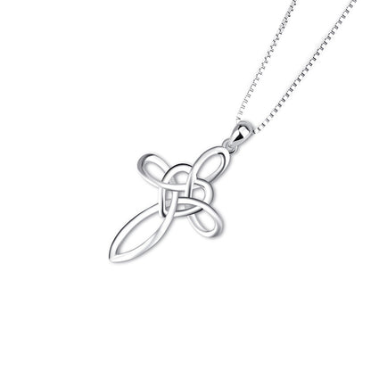 Hjärtformat Kors Halsband i 925 Silver – Kristet Smycke