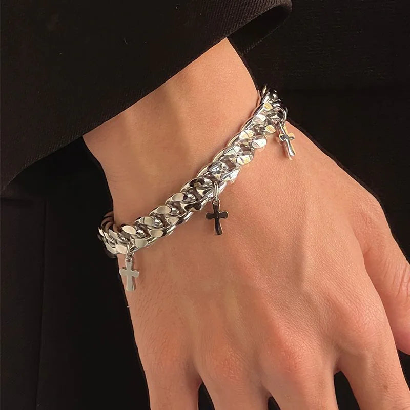 Pansarlänk Armband – Kors Armband för Herr & Dam
