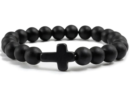 Stenarmband med Kors – Kristet Armband för Herr & Dam