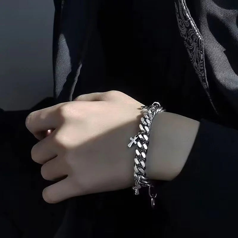 Pansarlänk Armband – Kors Armband för Herr & Dam