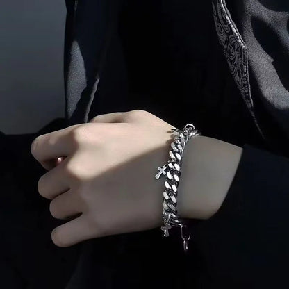 Pansarlänk Armband – Kors Armband för Herr & Dam