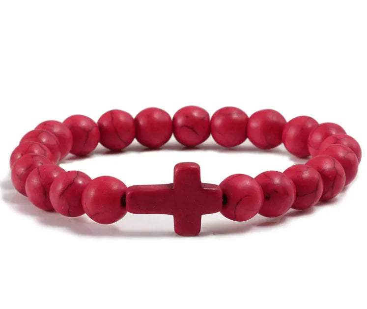 Stenarmband med Kors – Kristet Armband för Herr & Dam