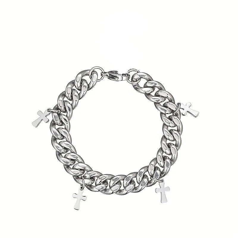 Pansarlänk Armband – Kors Armband för Herr & Dam