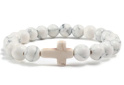 Stenarmband med Kors – Kristet Armband för Herr & Dam